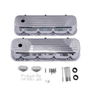 Tapa de Válvulas de Aluminio Fresado con Orificio Pulido para Motores Big Block Chevy BBC 396 427 454 <span class=keywords><strong>502</strong></span> de 1965-95 y Street Rods - Product Image 1
