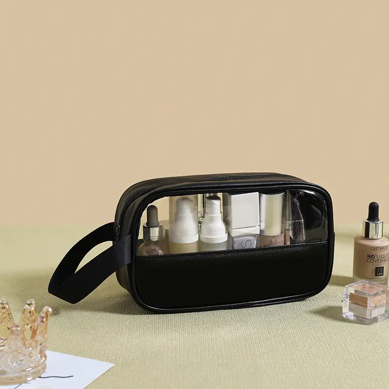 Makeup Bag Zipper Waterproof Cosmetics Bag Transparent Travel Storage Carry Pouch For Vacation Travel