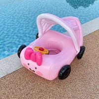 Bouée de piscine gonflable mignonne pour bébé avec auvent détachable bouée de piscine pour bébé anneau de natation nouveau lancement de produit personnalisé en PVC rose