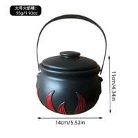 Seau en plastique PE de style américain pour Halloween, protection de l'environnement, pot à bonbons portable pour enfants, citrouille