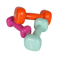 Haltères carrés d'entraînement de fitness pour la salle de sport, haltères en fonte recouverts de vinyle pour femmes, 0,5 kg à 5 kg
