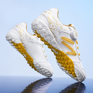 Zapatos de fútbol profesionales con superficie de malla transpirable, nuevo diseño de cinta elástica, zapatillas deportivas para hombre y mujer con tacos gruesos. - Product Image 6