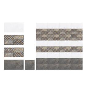 Carreaux muraux brillants gris et crème pour salle de bain et cuisine 30x60cm - Product Image 2