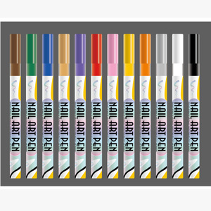 Rotulador Acrílico para Decoración de Uñas, 12 Colores, Doble Punta 0.5/0.7mm, Secado Rápido, Colores Pastel - Product Image 4