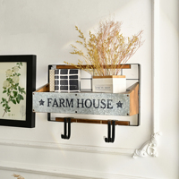 INNOVA Classic Vintage Boerenhuis Woonkamer Decoratieve Houten Metalen Wandhangende Duurzame Opbergrekken