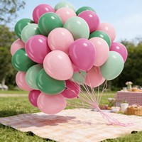 Kit de 44 ballons en latex rose pastel et vert de 10 pouces pour guirlande et arche, idéal pour anniversaire, baby shower, mariage, Saint-Valentin, Halloween