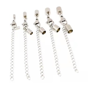 Đầu Kết Nối Trang Sức Diy Vòng Đeo Tay Bằng Thép Không Gỉ Vòng Cổ Dây Xô Tôm Hùm Clasp Set Với Chuỗi Mở Rộng Kết Thúc - Product Image 3