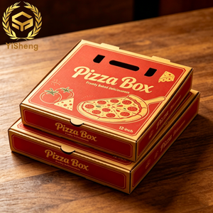 Boîte à pizza en <span class=keywords><strong>carton</strong></span> ondulé de qualité <span class=keywords><strong>alimentaire</strong></span>, avec logo de marque personnalisé, conteneur <span class=keywords><strong>alimentaire</strong></span> respectueux de l'environnement - Product Image 3