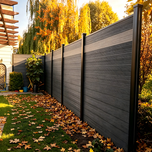 Panneaux de clôture tendance en WPC pour extérieur avec poteau, mur de protection en vinyle 3D, vinyle marron, <span class=keywords><strong>palissade</strong></span>, WPS, résistant aux intempéries, résidentiel - Product Image 6
