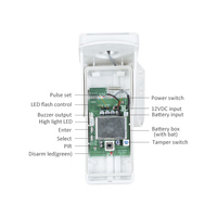 Détecteur de mouvement PIR solaire sans fil 433 MHz pour extérieur, utilisation autonome, alarme sirène 95 dB, immunité aux animaux domestiques, pour jardin, forêt, bassin à poissons