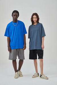 T-shirt da uomo oversize in cotone 230GSM, taglie forti 3XL-5XL, effetto lavato, per palestra, personalizzabile con etichetta interna, senza stampa - Product Image 6