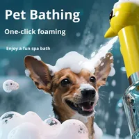 Machine à bulles ABS pour animaux de compagnie – Gel douche moussant à un clic pour chiens et chats avec dilution 350 ml pour salle de bain