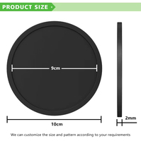 Sous-verres ronds en silicone antidérapants, imperméables, de 3 mm d'épaisseur, design classique, écologiques, avec logo personnalisé, vente chaude