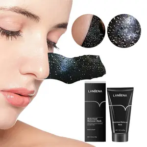 LANBENA masker setrip penghilang komedo, Pengontrol Minyak Kulit Pembersihan dalam perawatan jerawat perawatan kulit masker hidung hitam kelupas