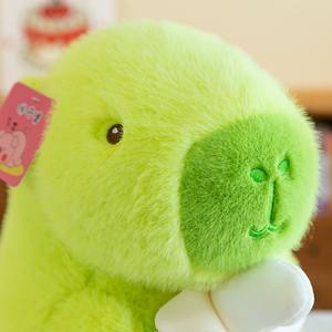 Vente en gros, nouvel arrivage de peluche Capybara verte, pendentif en forme de banane jaune, en coton PP, couette en polyester doux, cadeau - Product Image 4