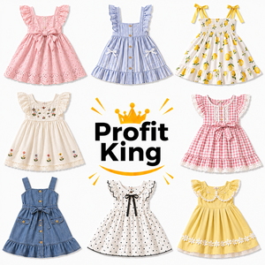 Vestido versátil de verano para niñas, diseño básico, mezcla aleatoria de tallas, envío combinado, vestido para niñas - Product Image 1