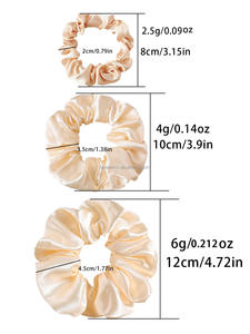 महिलाओं के लिए बेलेवर्ल्ड थोक हॉट सेलिंग सस्ता ठोस रंग सैटिन-स्क्रैंचियाँ निजी लेबल चार आकार के सुरुचिपूर्ण बाल स्क्रैच - Product Image 2