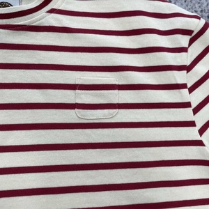 TS4154 T-Shirt a <span class=keywords><strong>Righe</strong></span> 100% Cotone di Alta Qualità Personalizzata Casual Ecologica Rossa <span class=keywords><strong>e</strong></span> Bianca a Manica Corta per Uomo - Product Image 4