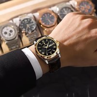 Nouvelles montres à quartz pour hommes Poedagar 615 de luxe, couleur verte, argentée, noire, dorée, Reloj, acier inoxydable, cuir, Montre Homme, montre-bracelet