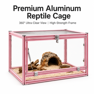 Cubierta de malla para jaula de reptiles con tapa abierta y bisagra de doble bloqueo, hábitat de interior para reptiles, para Dragón Barbudo, Gecko Crestado, Serpiente Maíz - Product Image 4