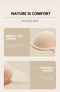 Nouvelle Arrivée : Soutien-gorge Adhésif Invisible Push-up Respirant à Demi-Bonnet Rembourré pour Femme - Product Image 2
