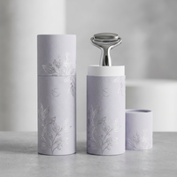 Tube en papier personnalisé avec estampage argenté pour outils de beauté haut de gamme et rouleaux faciaux électroniques, avec emballage cadeau premium