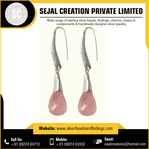 Handmade Indian Religious Style Gemstone Stud <b>Earrings</b> <b>Silver</b> Plated 925 <b>Sterling</b> <b>Silver</b> <b>Pearled</b> Number Pattern Gold Jewelry - Product Image 3