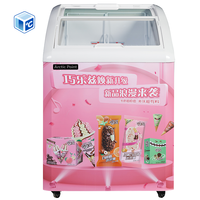Congélateur horizontal pour crème glacée CE ETL CB, vitrine d'îlot, congélateur commercial pour crème glacée en verre trempé, durable