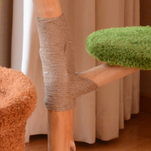 Árbol para Gatos <span class=keywords><strong>de</strong></span> Madera Maciza con Columna <span class=keywords><strong>de</strong></span> Sisal, Nido para Gatos, Diseño Compacto, Madera Natural, Estructura Grande para Escalar - Product Image 6