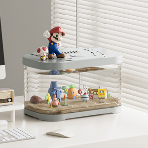 Transparante plastic viskom <span class=keywords><strong>aquarium</strong></span> micro landschap decoratieve bak voor kantoor schildpad vis huisdierbenodigdheden grensoverschrijdend - Product Image 2