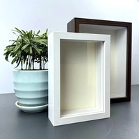 Shadow Box Frame Blanco Negro Madera Nogal Madera 3D 2 pulgadas Deep Shadow Box Frame Suministro de fábrica Personalizar A4 8 por 8 pulgadas