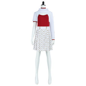 Zombies pom-pom girl Cosplay Costume Nova rouge maille haut jupe manteau à capuche pour <span class=keywords><strong>adulte</strong></span> Halloween fête école uniforme tenues ensemble - Product Image 2