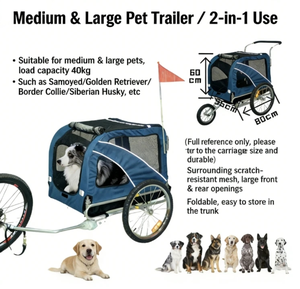 JXB Sustainable Steel Tube Foldable <strong>Pet</strong> <strong>Bike</strong> Trailer Comfortable Ride Dog Bicycle <strong>Carrier</strong> <strong>for</strong> Small to Medium Sized Dogs - Product Image 2