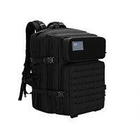 Sac à dos tactique personnalisé 45L rouge et noir pour homme, avec fermeture éclair, étanche, système Molle, sac isotherme de sport, style tendance, porte-gobelet
