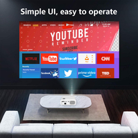 Projecteur LED haute luminosité 1080P, faisceau vidéo, smartphone, son incroyable, écran LCD, image de niveau supérieur, Android 9, haut-parleurs intégrés, internet