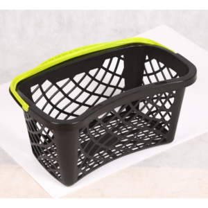 High Capacity Comfortable Handle Customized Logo <b>Stackable</b> Design Plastic Metal Shopping <b>Basket</b> - Product Image 4