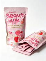 Poudre de Collagène Peptidique OEM Éclaircissante à la Fraise - Certifiée ISO, Hydratante et Éclaircissante pour la Peau, 18g, Multi-saveurs, Nutritive