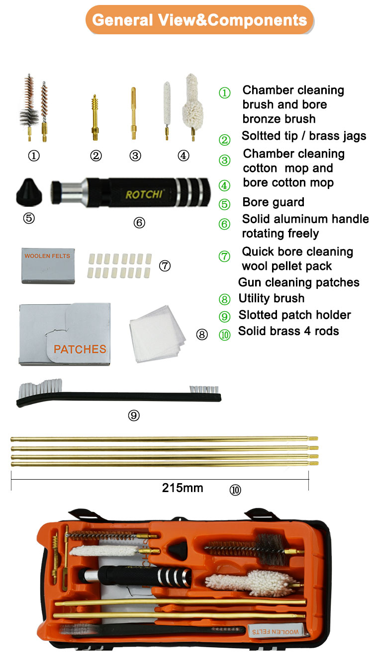 Hunting general purpose gun cleaning kit rifle cleaning brush suitable for all rifle calibers rifle cleaning kits