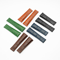 Nouveau design tendance, bracelet de montre en cuir de veau rembourré, bord plié, sans boucles, multicolore, multi-tailles, durable, largeur de bande 20 mm, boucle à ardillon