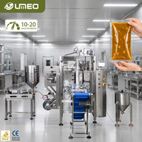 Machine d'emballage automatique à trois soudures latérales avec pompe à viscosité pour sauces, miel, ketchup, crème et liquides visqueux