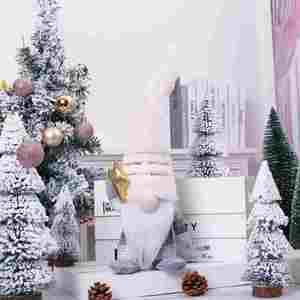 Cross-<b>border</b> New Arrival Nordic Plush Sequin Handmade Felt Christmas Faceless Doll Set Santa Claus Figurine Window <b>Display</b> - Product Image 2