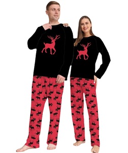 2025 nouveau <span class=keywords><strong>petit</strong></span> cerf imprimer noël pyjama famille correspondant ensemble respirant taille élastique Odm Parents enfants 6Xl pour l'hiver - Product Image 2