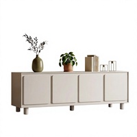 Meuble TV moderne minimaliste à 4 portes, meuble de rangement pour salon, meuble multimédia, design personnalisable