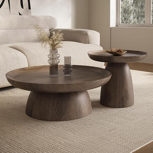 Modern Round Tea <b>Table</b> Solid Wood <b>Coffee</b> <b>Table</b> <b>Walnut</b> Designer Solid Wood Art Italian <b>Coffee</b> <b>Table</b> wholesale price - Product Image 2