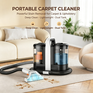 Nettoyeur de tapis professionnel portable, détachant pour taches tenaces, nettoyage en profondeur des tissus d'ameublement, canapé, tapis, voiture, élimination des poils d'animaux - Product Image 1