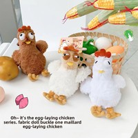 Pendentif Poussin Peluche Pondeur Tendance Mignon Créatif – Cadeau pour Étudiants, Couples, Porte-clés et Sacs à Dos