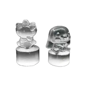  Atacado cristal natural selenite mini escultura animais do cão cristal polido Olá Kitty para reiki cura