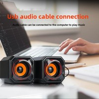 Speaker Gaming RGB Hijau & Oranye - Sistem Suara Desktop 10W Bertenaga USB untuk PC, Laptop, Pengaturan Gamer dengan Pencahayaan Dinamis