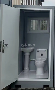 Toilettes mobiles préfabriquées d'extérieur au design moderne, toilettes publiques portables individuelles pratiques, construites avec des panneaux sandwich en acier - Product Image 6
