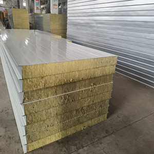 Tablero de <span class=keywords><strong>aislamiento</strong></span> de pared de sándwich de lana de roca ecológico ignífugo moderno, placa de Metal para habitación refrigerada, precio de fábrica - Product Image 3